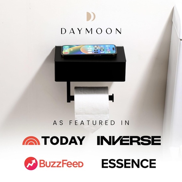 Brand New! Matte Black Toilet Paper Holder Shelf With Wipe Holder for Bathroom - Picture 4 of 8